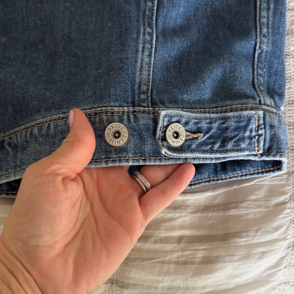 PAIGE Blue Denim Jean Jacket - Picture 6 of 8